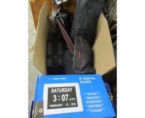 An assortment of cameras and equipment to include a Polaroid camera and others 