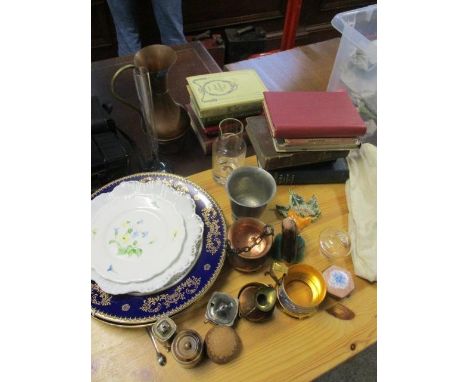 A mixed lot to include a Coronet camera, a Limoges trinket box, books and other items 
