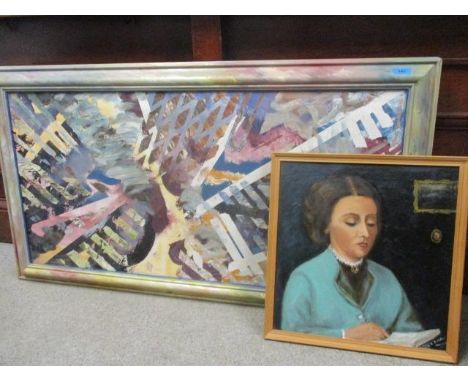 A signed Kenn Sorsfield abstract, together with a portrait 