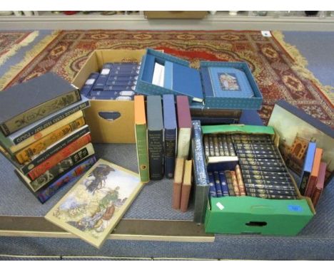 A selection of folio books to include a cased copy of The Holkhern Bible with commentary booklet, a 11 volume set of A Histor