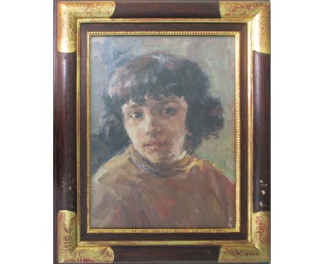 SERSEI BESEDIN (Russian/Ukranian 1906-1996) 'Portrait of a boy', oil on board, signed and dated 1942, 29cm W x 38.5cm H, fram