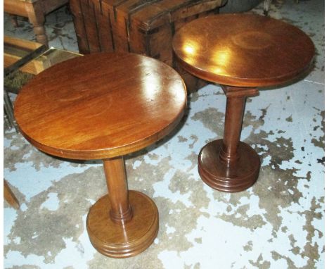 LAMP TABLES, a pair, circular, Art Deco style, each 45cm diam. x 61cm H. (with faults) (2)