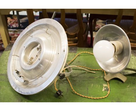CONVERTED VINTAGE HEAT LAMP, vintage dentists theatre lamp, tallest 46cm.