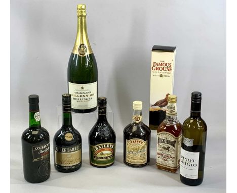 AMENDED DESCRIPTION - EIGHT MIXED BOTTLES SPIRITS & WINES including Magnum Labelled - Bollinger Special Cuvee, 75cl Cockburn'