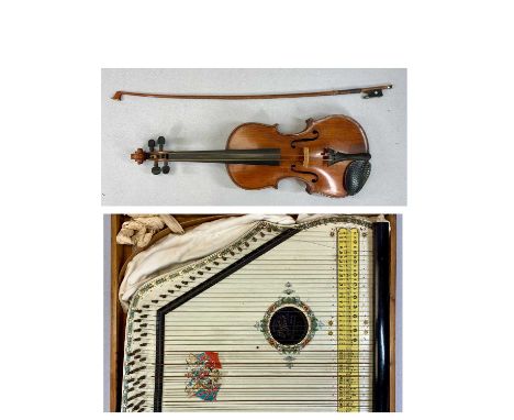 MUSICAL INSTRUMENTS, a Royal Piano Harp, sold by The Oxford Academy of Music, 50 x 40cms, in box with instructions and a viol
