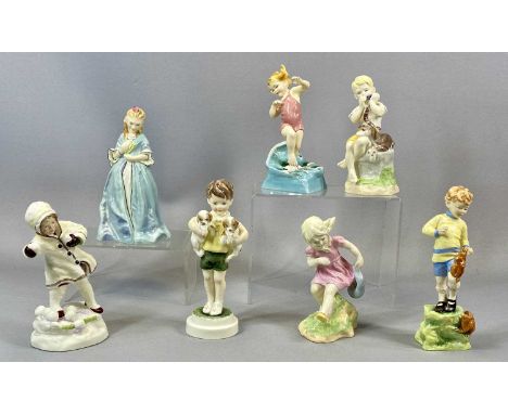 SEVEN ROYAL WORCESTER FIGURES modelled by F. G. Doughty, Sweet Anne 3630, All Mine 3519, June 3456, December 3458, October 34