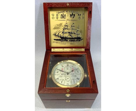 SEVILLS SEALORD FLAGSHIP SHIPS BELL CLOCK, with barometer, thermometer, hygrometer and tide guide, subsidiary seconds dial, 1
