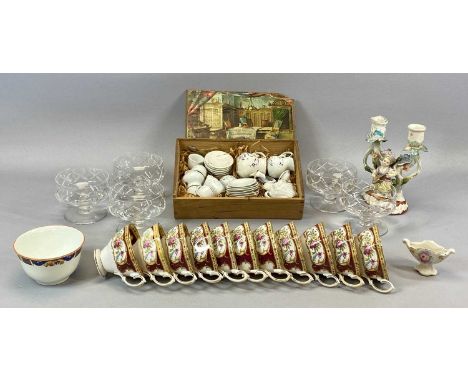 MIXED GROUP OF CERAMICS & GLASSWARE including five sundae dishes in Whitefriars box, eleven Royal Albert Lady Hamilton patter