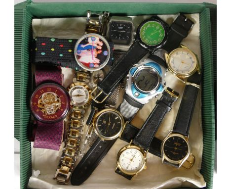 A collection of ladies and men's wristwatches, makers to include Timex, Citron, Casio and Schaffer, having manual and quartz 