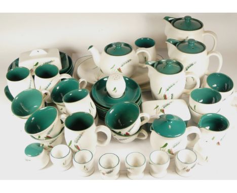 Denby, a quantity of Green wheat tea ware to include cups and saucers. 