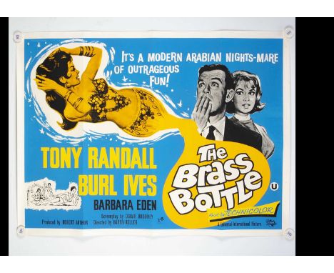 Brass Bottle (1964) Quad Poster, UK Quad poster for the US comedy starring Tony Randall and Burl Ives - rolled with light fol