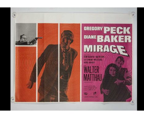 Mirage (1965) Quad Poster, UK Quad poster for this thriller starring Gregory Peck - rolled with light fold marks and in Excel