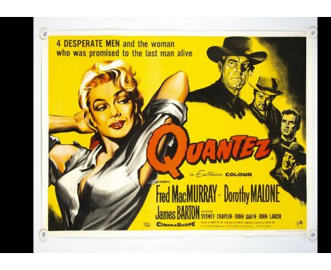 Quantez (1957) Quad Poster, UK Quad poster for this Western starring Dorothy Malone - rolled with light fold marks and in Exc