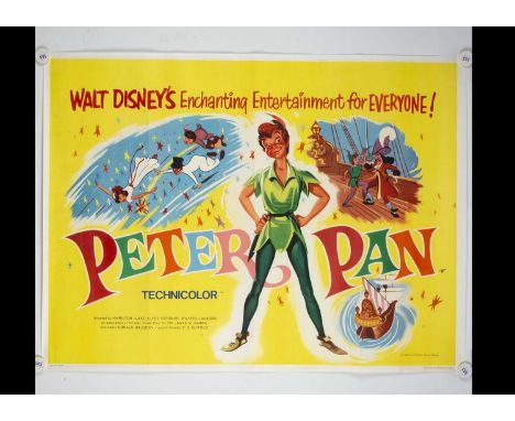 Peter Pan (1965) Quad Poster, UK Quad poster for this Disney Classic - rolled with light fold marks and in Excellent conditio