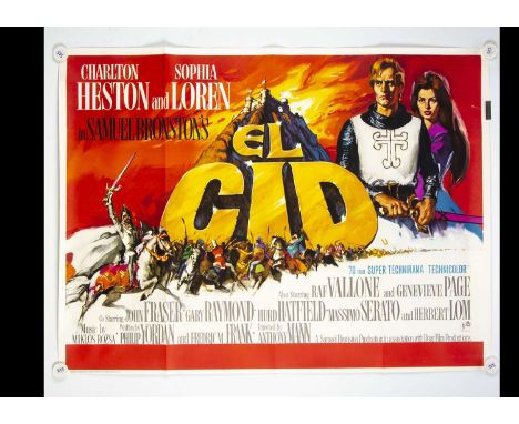 El Cid (1961) Quad Poster, UK Quad poster for this Historical Epic starring Charlton Heston and Sophia Loren - rolled with li