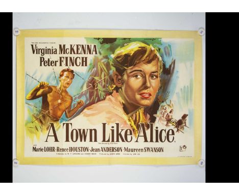 A Town Like Alice (1956) Quad Poster, UK Quad poster for this WWII drama set in Japan starring Peter Finch and Virginia MacKe