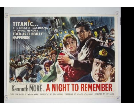 A Night To Remember (1964) Quad Poster, style 'B' UK Quad poster for this classic Titanic movies starring Kenneth More - roll