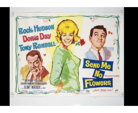 Send Me No Flowers (1967) Quad Poster, UK Quad poster for the Doris Day / Rock Hudson comedy with Tom Cantrell art - rolled w