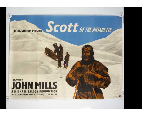 Scott of the Antarctic (1948) Quad Poster, UK Quad Poster for a probable later re-release of the Epic South Pole adventure st