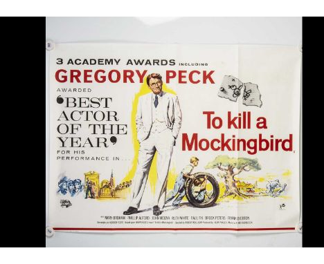 To Kill A Mockingbird (1964) Quad Poster, UK Quad poster for this film starring Gregory Peck based on the Harper Lee Novel - 