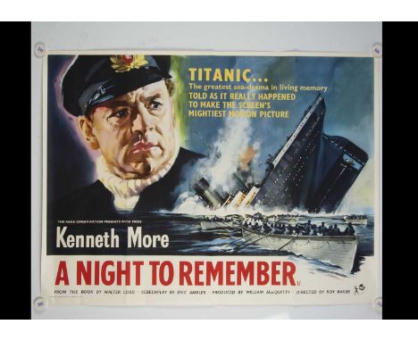 A Night To Remember (1964) Quad Poster, style 'A' UK Quad poster for this classic Titanic movies starring Kenneth More - roll