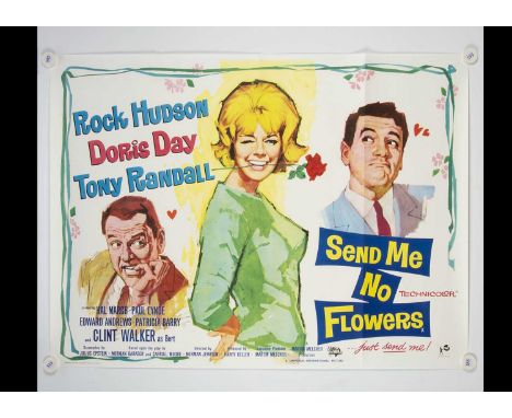 Send Me No Flowers (1967) Quad Poster, UK Quad poster for the Doris Day / Rock Hudson comedy with Tom Cantrell art - rolled w