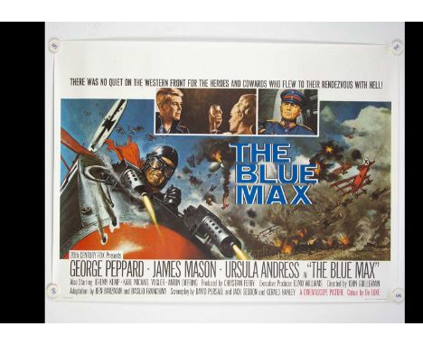 The Blue Max (1966) Quad Poster, UK Quad cinema poster for the WWI fighter pilot adventure starring George Peppard and Ursula