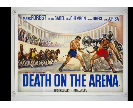 Death on The Arena (1963?) Quad Poster, UK Quad poster for the little known Gladiator movie starring Mark Forrest - rolled wi