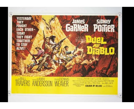 Duel At Diablo (1966) Quad Poster, UK Quad poster for this Western starring James Garner and Sidney Poitier with McCarthy art