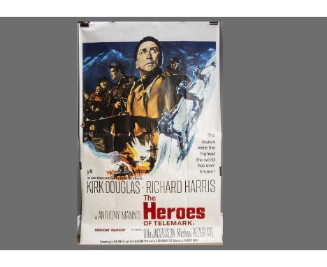 Heroes of Telemark (1965) Bus Stop Poster, Large Billboard style poster for this classic WWII Drama starring Kirk Douglas and