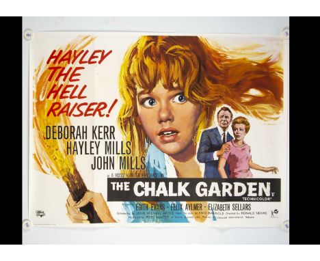 Chalk Garden (1964) UK Quad poster, UK Quad Poster for the film starring Hayley Mills with Pulford artwork - rolled with ligh