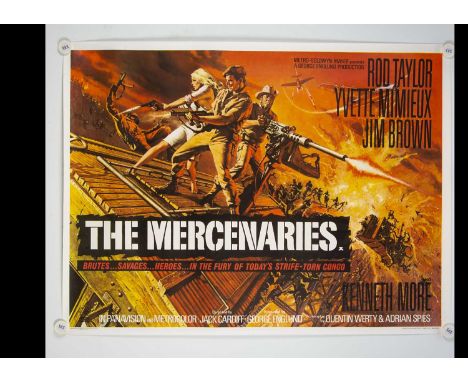 The Mercenaries (1968) Quad Poster, UK Quad poster for this Action Adventure with artwork by Frank McCarthy - rolled with lig