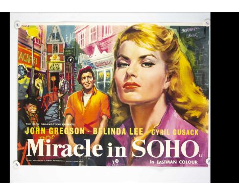 Miracle In Soho (1957) Quad Poster, UK Quad poster for this 1957 film with Renato Fratini artwork - rolled with light fold ma