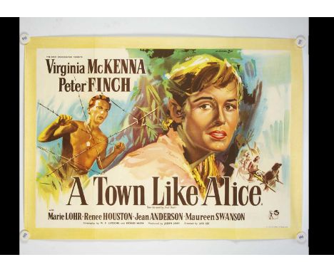 A Town Like Alice (1956) Quad Poster, UK Quad poster for this WWII drama set in Japan starring Peter Finch and Virginia MacKe
