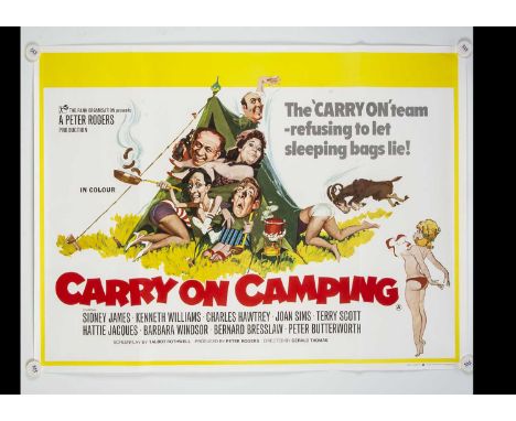 Carry On Camping (1970) Quad Poster, UK Quad poster for this classic Carry On film starring Barbara Windsor, Kenneth Williams