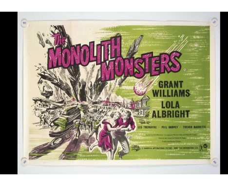 Monolith Monsters (1957) Quad Poster, UK Quad poster for this little known Fifties Science Fiction movie - rolled with light 