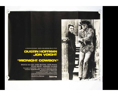 Midnight Cowboy (1969) UK Quad Poster, UK Quad poster for the film starring Dustin Hoffman and Jon Voight - rolled with light