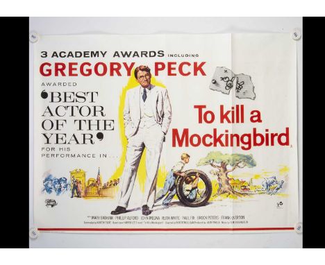 To Kill A Mockingbird (1964) Quad Poster, UK Quad poster for this film starring Gregory Peck based on the Harper Lee Novel - 