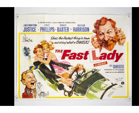 The Fast Lady (1962) Quad Poster, UK Quad poster for this Brit Comedy starring Julie Christie with Fratini artwork - rolled w