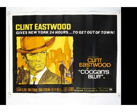 Coogan's Bluff (1968) Quad Poster, UK Quad poster for this Clint Eastwood Film - rolled with light fold marks and in Excellen