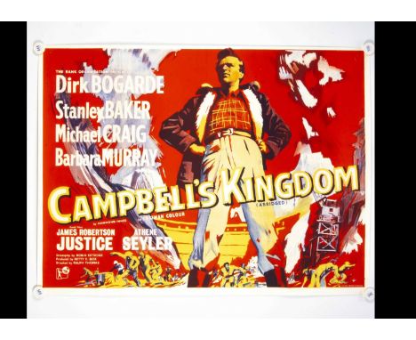 Campbell's Kingdom (1957) UK Quad poster, UK Quad Poster for the Adventure starring Dirk Bogarde- rolled with light fold mark