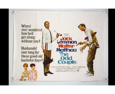 The Odd Couple (1968) Quad Poster, UK Quad poster for this iconic sixties comedy starring Jack Lemmon and Walter Matthau - ro