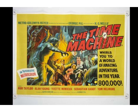 The Time Machine (1960) Quad Poster, hard to find UK Quad for this H G Wells Sci-Fi Classic with beautiful artwork by Reynold