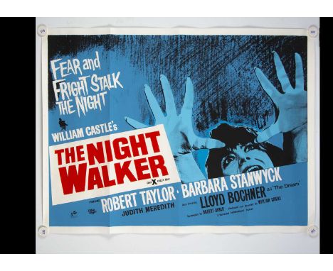 The Night Walker (1965) Quad Poster, UK Quad poster for this Hammer thriller starring Robert Taylor and Barbara Stanwyck - gr