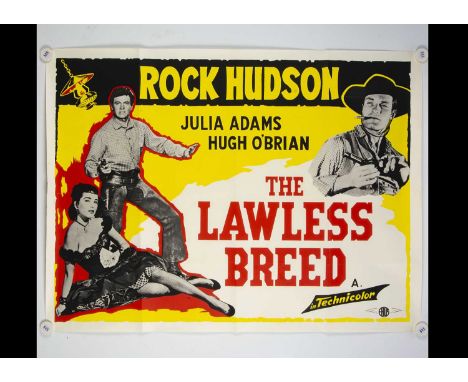 The Lawless Breed (1953) Quad Poster, UK Quad poster for this Fifties thriller starring Rock Hudson - rolled with light fold 