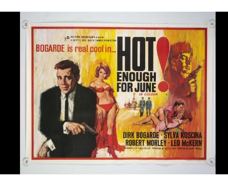 Hot Enough For June (1965) Quad Poster, UK Quad poster for this Bond style comedy thriller starring Dirk Bogarde  - rolled wi