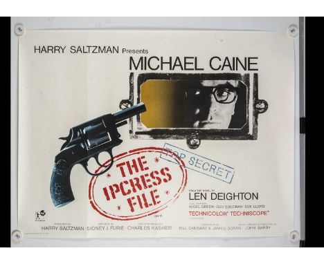 The Ipcress File (1965) Quad Poster, UK Quad poster for this iconic Spy Thriller starring Michael Caine - rolled with light f