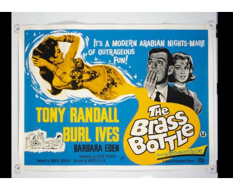 Brass Bottle (1964) Quad Poster, UK Quad poster for the US comedy starring Tony Randall and Burl Ives - rolled with light fol