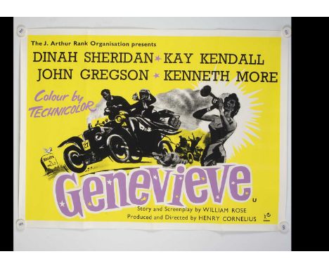 Genevieve Quad Poster, Probably early 1960s release UK Quad poster for this Fifties comedy starring Kenneth More and Dinah Sh