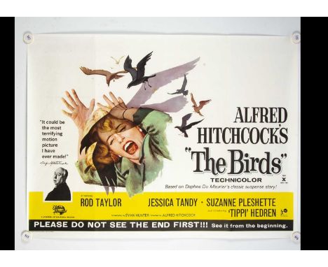 The Birds (1963) Quad Poster, UK Quad poster for this Hitchcock Classic starring Tippi Hedren and Rod Taylor et al with artwo